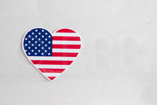 Heart Shaped USA Flag Vinyl Decal