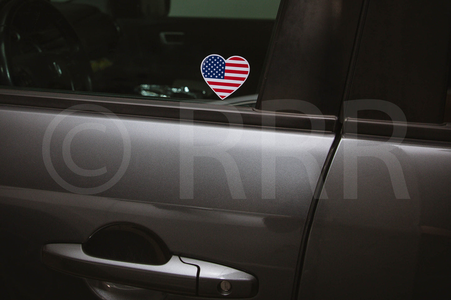 Heart Shaped USA Flag Vinyl Decal