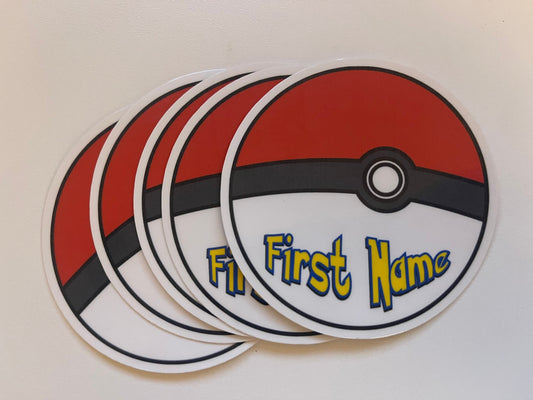 Personalized Pokemon Poke Ball Stickers