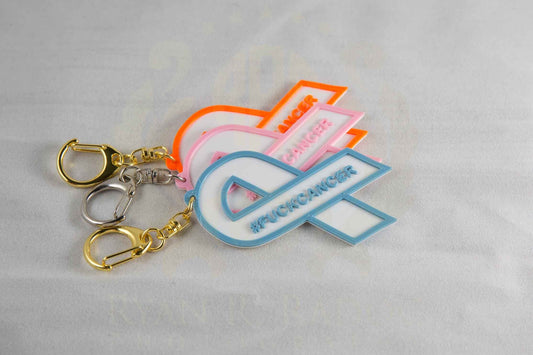 Custom Cancer Ribbon Keychains